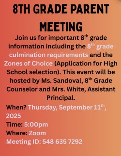 8th Grade Parent Meeting